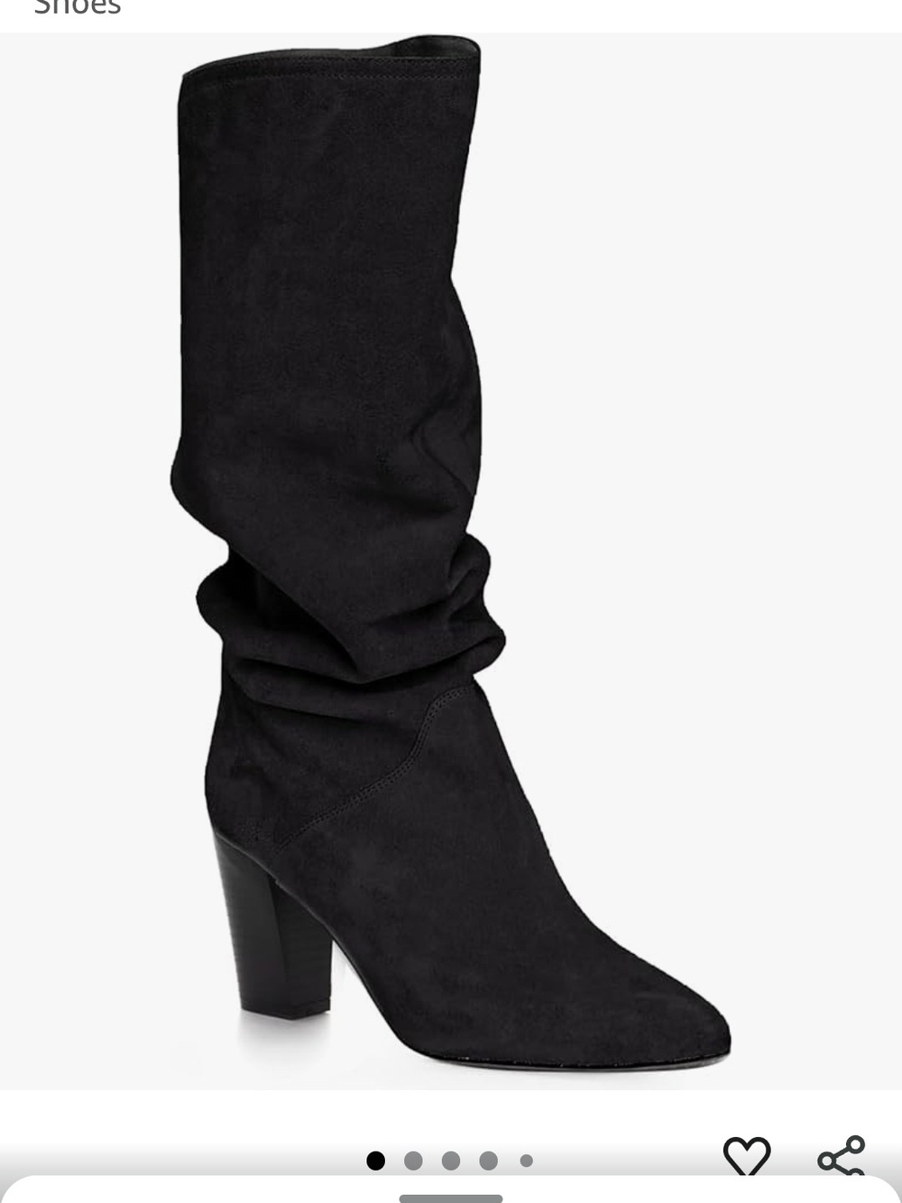 Classic Black Over-the-Knee Slouch Heel Boot